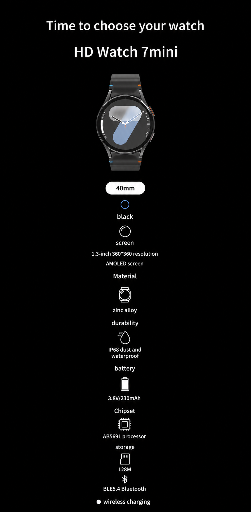VALDUS WATCH7 Mini – AMOLED Health & Fitness Tracker